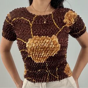 Vintage Y2K Floral Popcorn Top